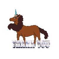 Thanks Thank You Sticker by Afro Unicorn