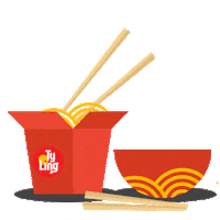 Noodles Eating Sticker by Ty Ling