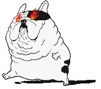 Babbot dog fire mood run Sticker