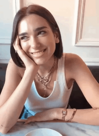 dua lipa smile GIF