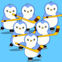 Huddle Up Ice Hockey GIF by Pudgy Penguins
