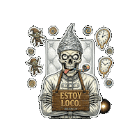 Skullcostume meme crazy skull loco Sticker