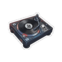 iamjoemk music dj vinyl record Sticker