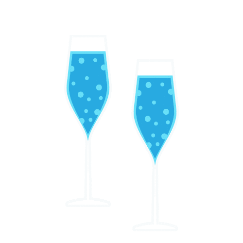 First Class Champagne Sticker by Milesopedia