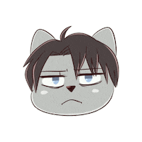 LatteChwa neko aot snk levi Sticker