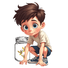 Boys Girls Fireflies Sticker