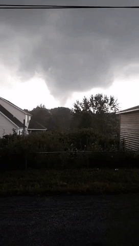 Funnel Cloud Looms Over Nanty Glo, Pennsylvania, Amid Thunderstorm Warnings