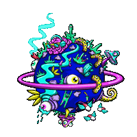 beatofficial party psychedelic rocket beat Sticker