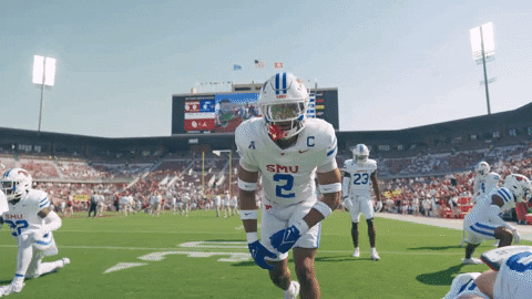 Stretching College Football GIF by SMU Football