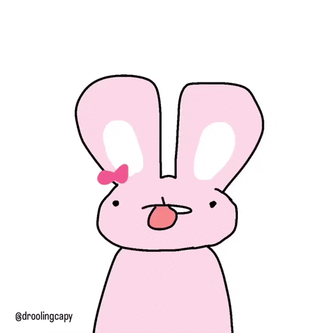 Droolingcapy bunny rabbit shake tongue GIF