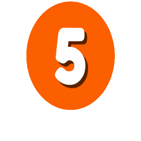 Orange Number Sticker