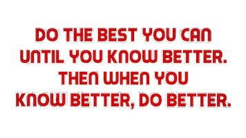 Do The Best You Can Until You Know Better Then When You Know Better Do Better Sticker by OpticalArtInc.