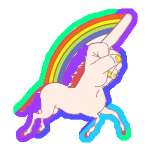 Unicorn Middle Finger Sticker by imoji