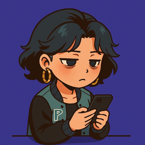 PersonaJourney giphyupload mobile phone bored GIF