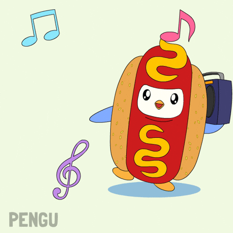 Happy Hot Dog GIF by Pudgy Penguins