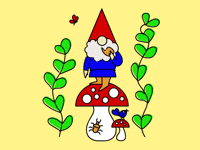 EmiBee spring smoking garden mushroom GIF