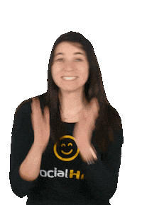 SocialHub happy smile excited clapping Sticker