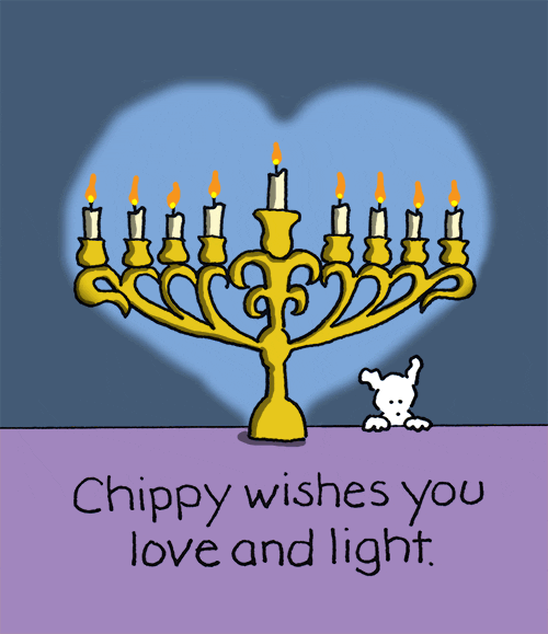 Happy Hanukkah Menorah GIF by Chippy the Dog
