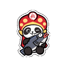 haidilaohuoguo wink relax panda cheeky Sticker