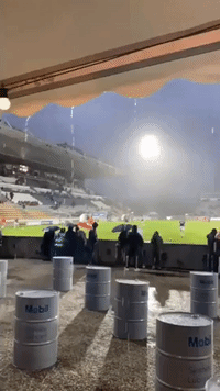 Storm Swamps French Rugby Stadium Before Power Cut Disrupts Game