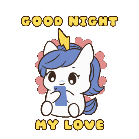 Good Night My Love Bu Sticker by Brave Unicorn