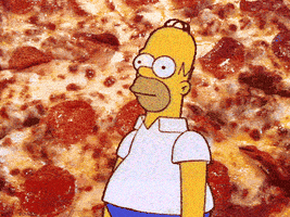 The Simpsons gif. Homer stares wide-eyed at us before slowly receding into a pepperoni pizza, with his whole body being swallowed and disappearing completely.