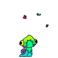 PHUNK_Animation_Studio cute animation neon monster Sticker