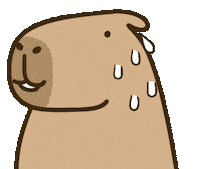 kapi_capybara oh sweat capybara kapicapybara Sticker