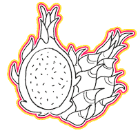 littlemissun travel dragon breakfast fruit Sticker