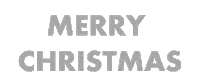 Text gif. Grey text on white background, and each letter changes to a bright color one by one. Text, “Merry Christmas.”