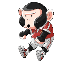 Boki_Creation excited monkey ape semangat Sticker