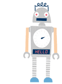 Robot Computer Sticker by Meri Meri