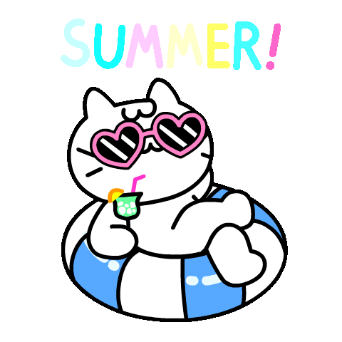 Summer Solstice Cat Sticker by Mikitti