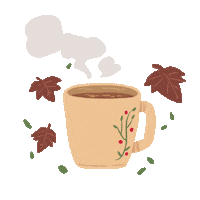 Tea Time Fall Sticker by Anto