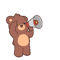 Say It Louder Teddy Bear Sticker by BEARISH