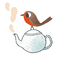 Tea Robin Sticker by Albertarrayas