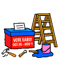 Vote Early Joe Biden Sticker by Creative Courage