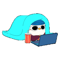 Netflix Popcorn Sticker by Pudgy Penguins