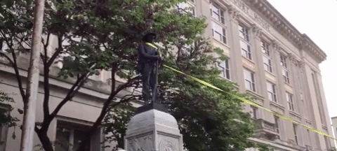 imightbeamy giphygifgrabber statue antifa GIF