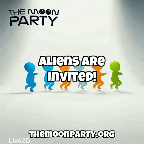 Aliens Dancing GIF by The Moon Party