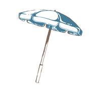 Blue Umbrella Sticker by Kyo-ya Hotels & Resorts