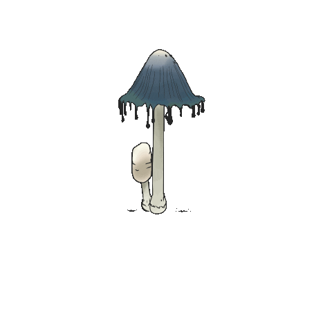 EssieBear blue forest ink mushroom Sticker