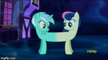 Sally-Finkelstein giphyupload mlp fim lyra and bon bon GIF