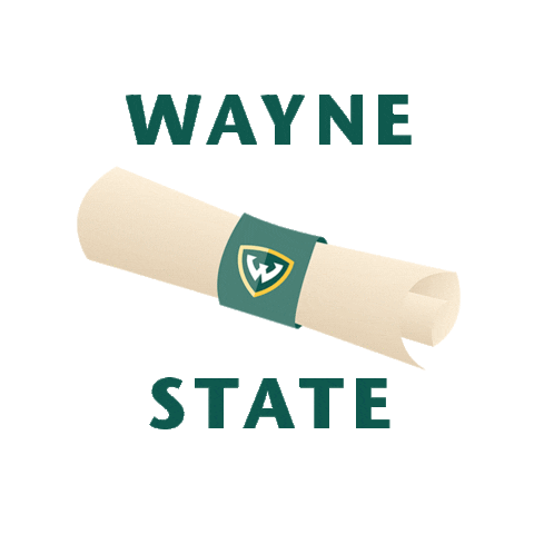 WayneStateCLAS winter graduation cap detroit Sticker