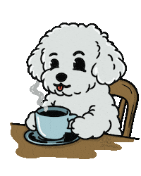 Dog Coffee Sticker by The Space Wanderer