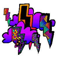 lightning bolt 90s Sticker by Tyler Resty