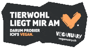 Veganuary Januar Sticker by vegan.ch