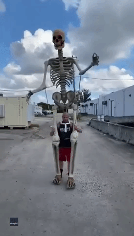 Florida Man Turns Giant Home Depot Skeleton Into P