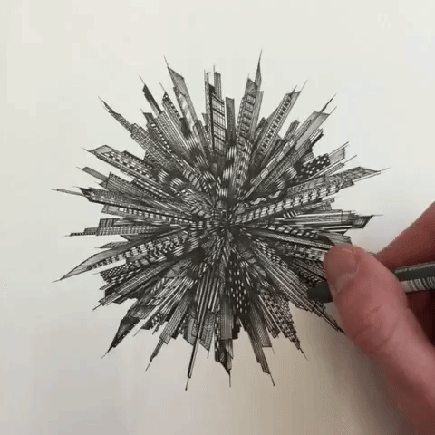 london drawing GIF by Alex Evans Art
