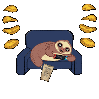 eastSloth sleep sloth 잠 potatochips Sticker